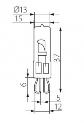 Halogen lamp Kanlux G9-33W STAR - technical drawing