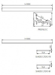 Profile cap for linear LED modules Kanlux STOPPER C - technical drawing