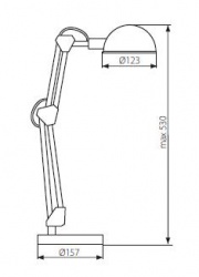 Desk lamp Kanlux PIXA KT-40-B - technical drawing