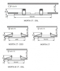 Kanlux MORTA B CT-DSL50-SR - technical drawing