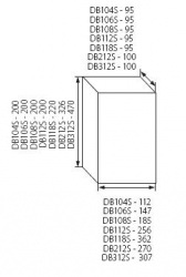 Switchgear on DIN rail Kanlux DB118S 1X18P/SMD - technical drawing