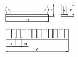 Plug for switchgear of DB series Kanlux Z-DB - technical drawing