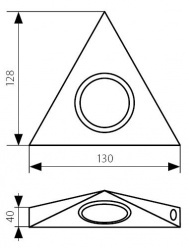 Under-cupboard lighting point fitting Kanlux ZEPO LFD-T02/S-C/M - technical drawing