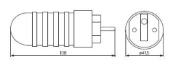 Hermetic network outlet plug Kanlux GRIP W/US - technical drawing