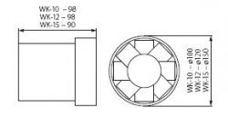 Ducted fan Kanlux WIR WK-12 - technical drawing