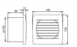 Ducted fan Kanlux CYKLON EOL100P - technical drawing