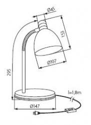Desk lamp Kanlux ZARA HR-40-SR - technical drawing