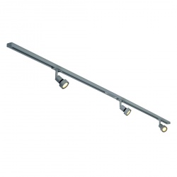 SLV 1-circuit high-voltage set 3, silvergrey, 2x1m, incl. 3x PURI spot and LED lamps