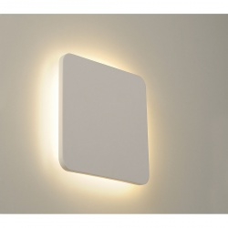 SLV PLASTRA SQUARE wall light, square, white plaster, 48 LED, 3000K
