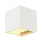  PLASTRA CUBE wall light, square, white plaster, G9, max. 42W